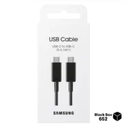 کابل تبدیل USB-C به USB-C سامسونگ مدل 1.8 متری - 5 آمپر با جعبه رنگ مشکی
