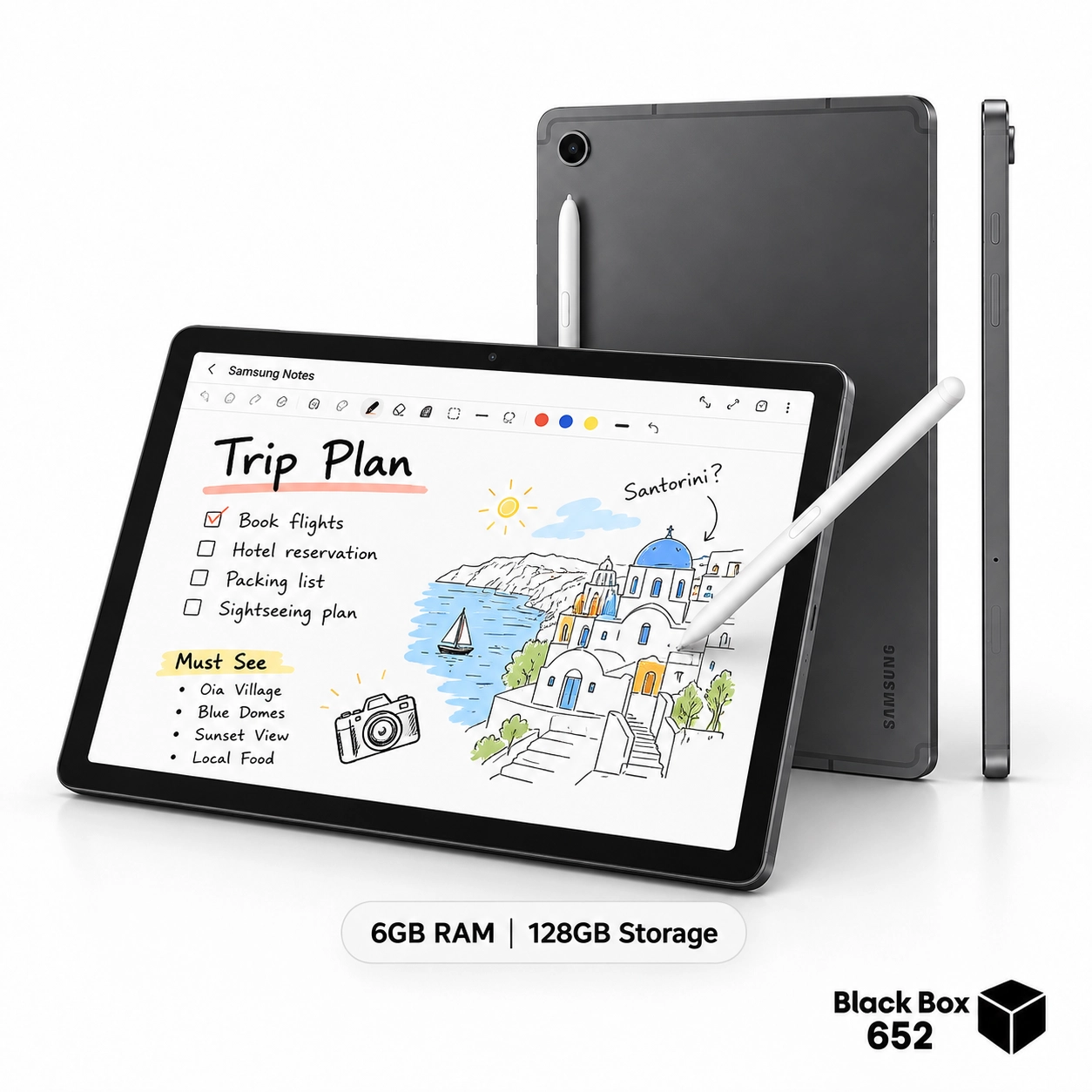 یادداشتبرداری با قلم S Pen در برنامه Samsung Notes تبلت S10 Lite