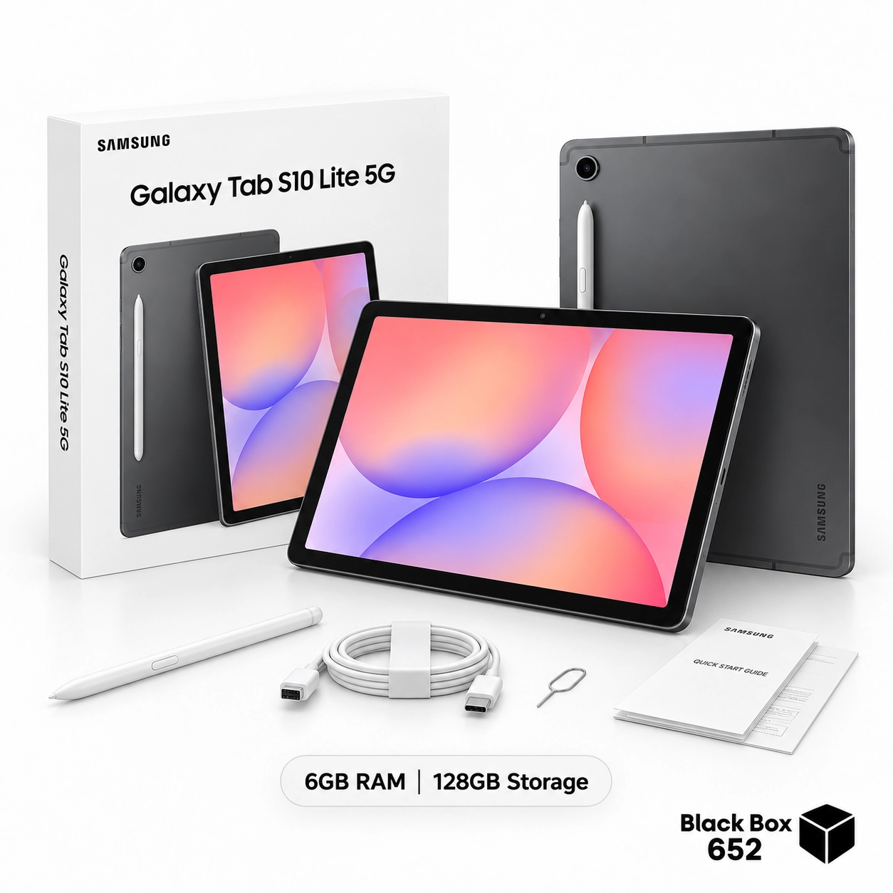 جعبه و اقلام همراه تبلت سامسونگ Galaxy Tab S10 Lite 5G رم 6 حافظه 128 گیگابایت